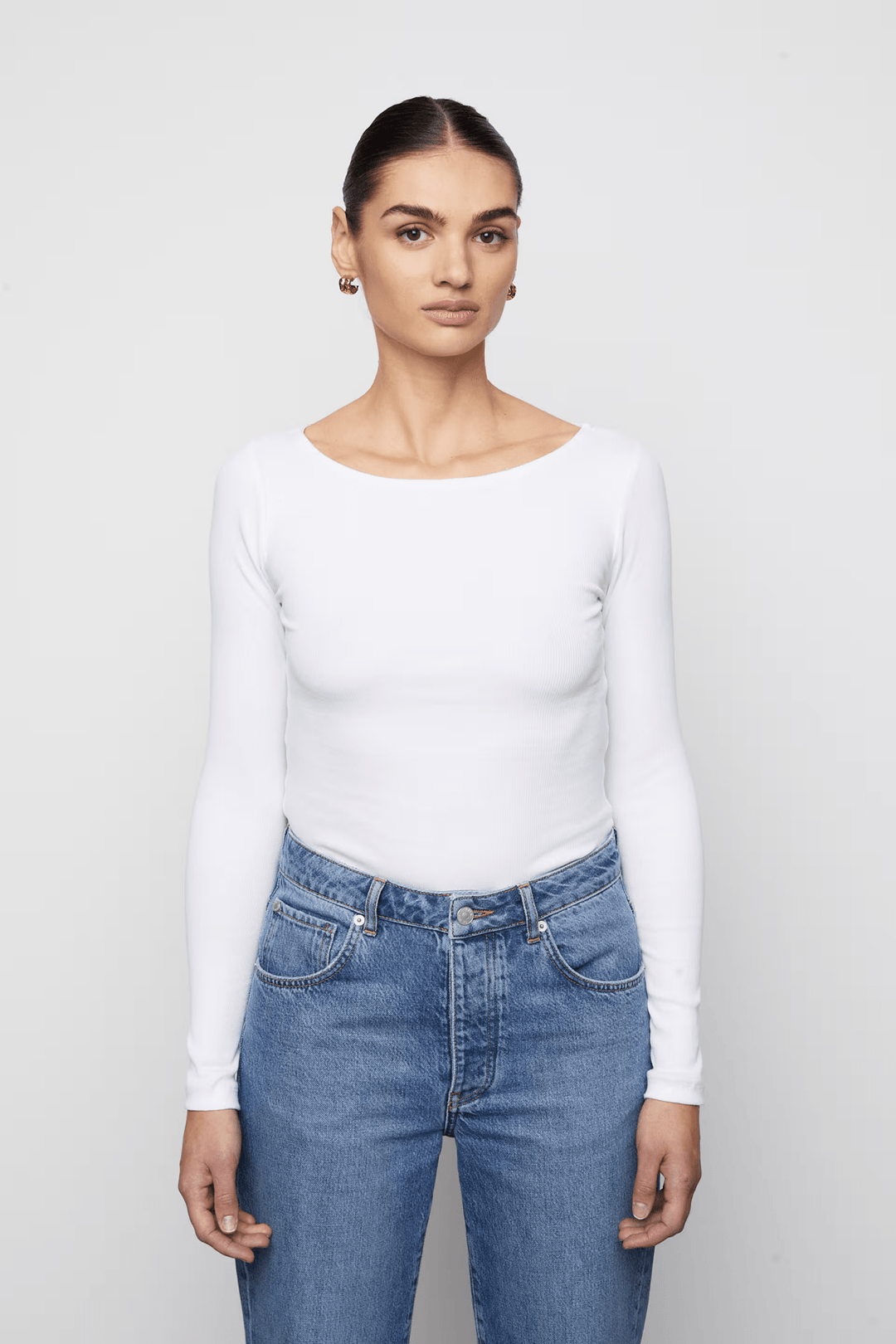 Petronella Rib Boatneck White | Topper | Smuk - Dameklær på nett