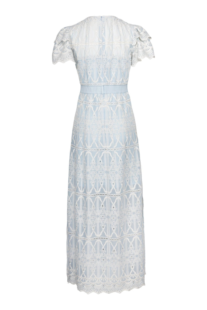 Philine Maxi Dress Blue Embroidery | Kjoler | Smuk - Dameklær på nett