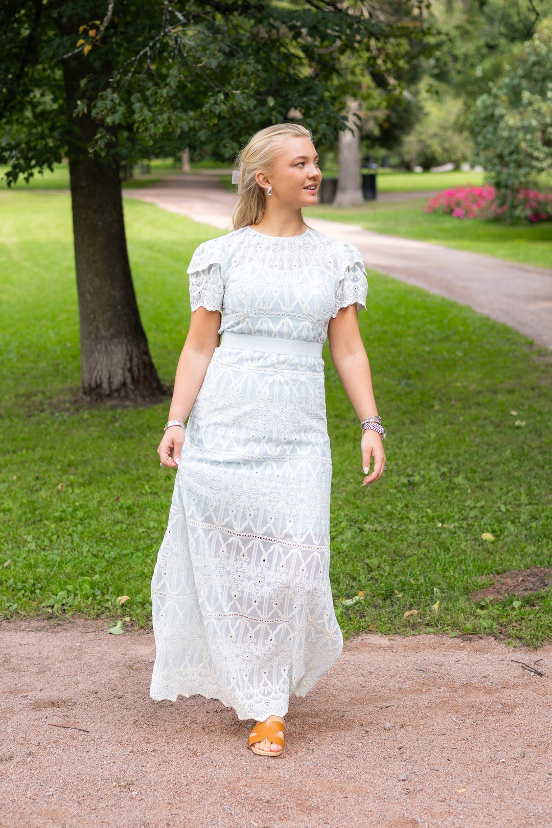 Philine Maxi Dress Blue Embroidery | Kjoler | Smuk - Dameklær på nett