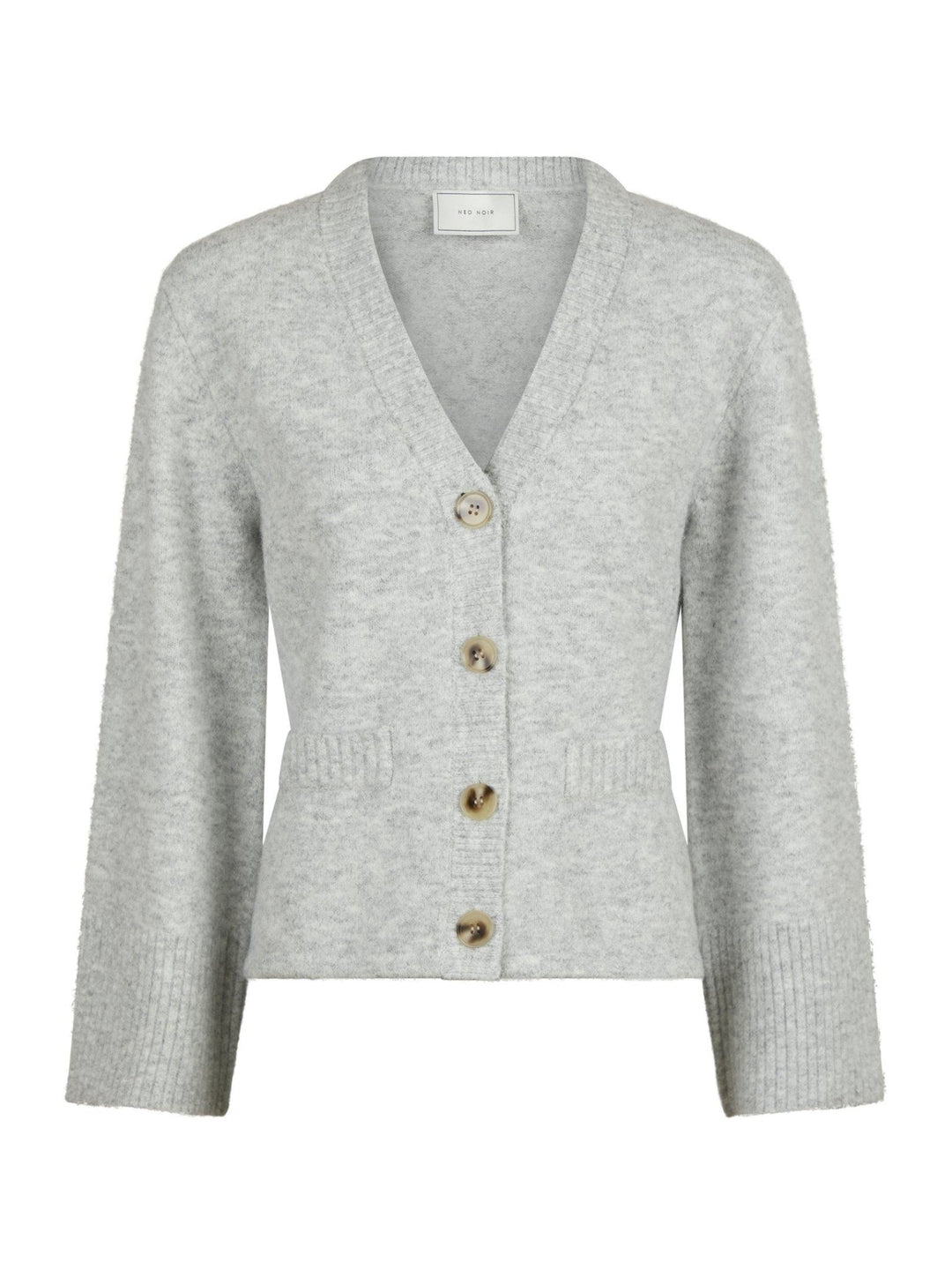 Pixie Knit Cardigan Light Grey Melange | Genser | Smuk - Dameklær på nett