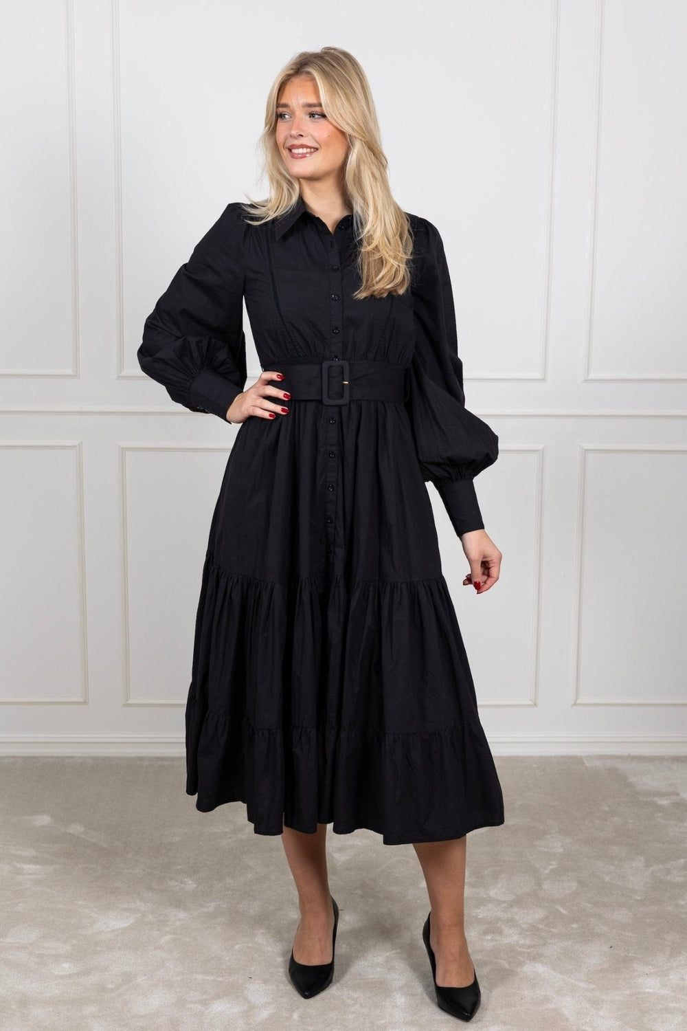 Poplin Midi Shirt Dress Black | Kjoler | Smuk - Dameklær på nett