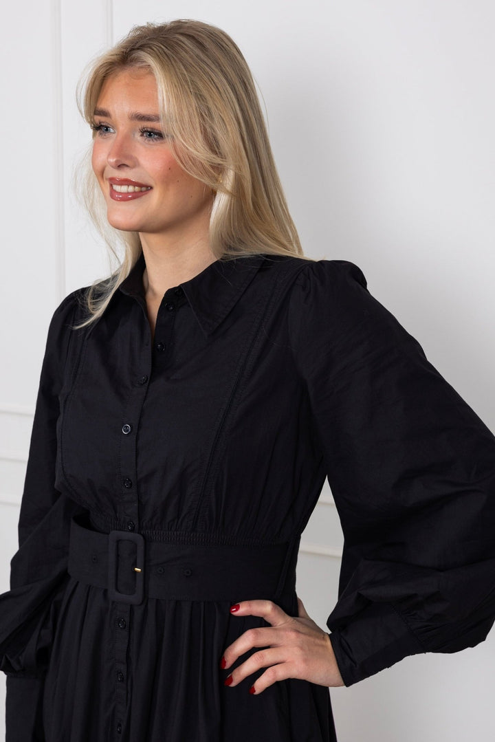 Poplin Midi Shirt Dress Black | Kjoler | Smuk - Dameklær på nett