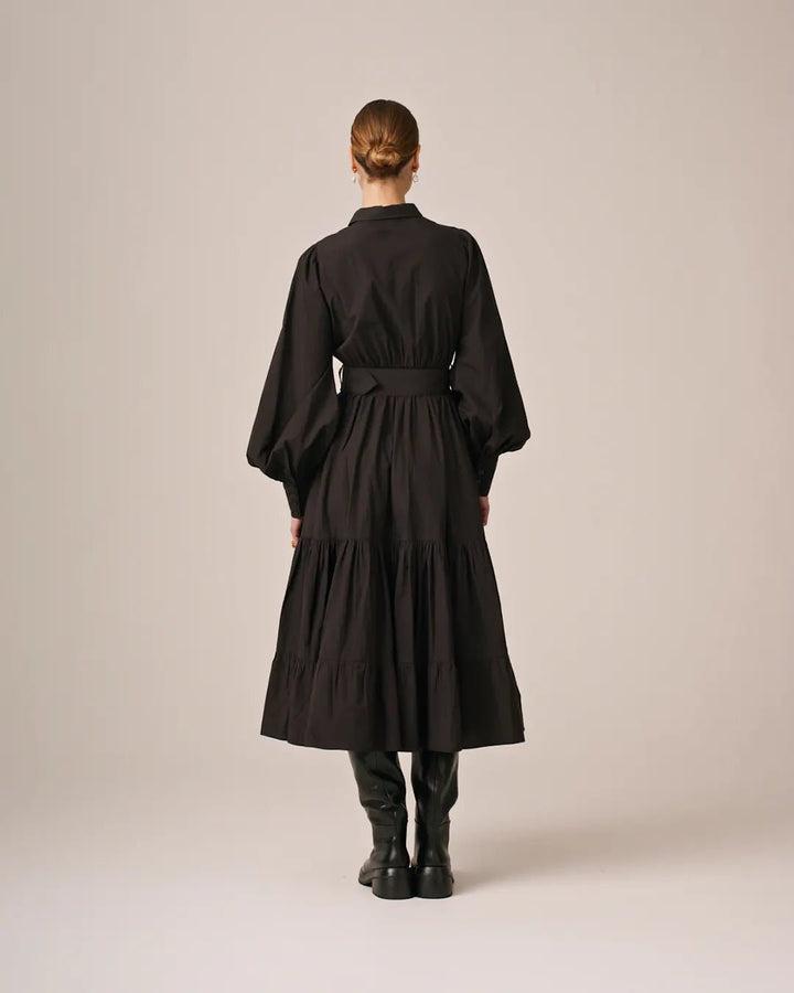 Poplin Midi Shirt Dress Black | Kjoler | Smuk - Dameklær på nett