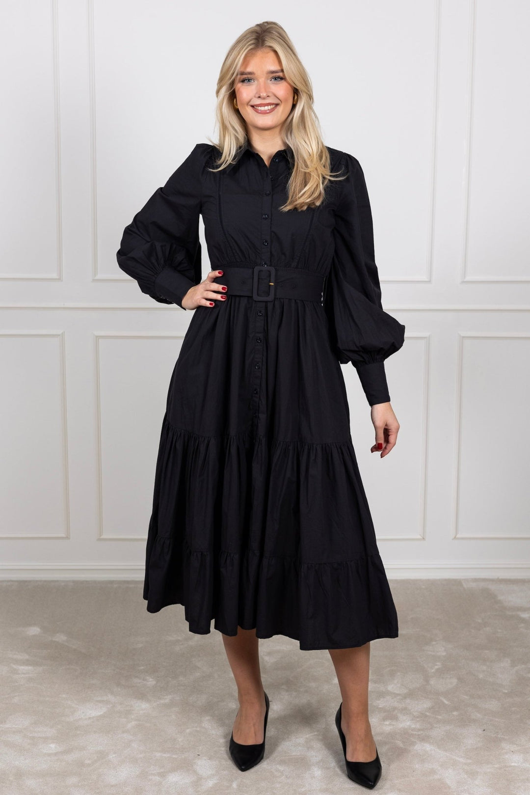 Poplin Midi Shirt Dress Black | Kjoler | Smuk - Dameklær på nett