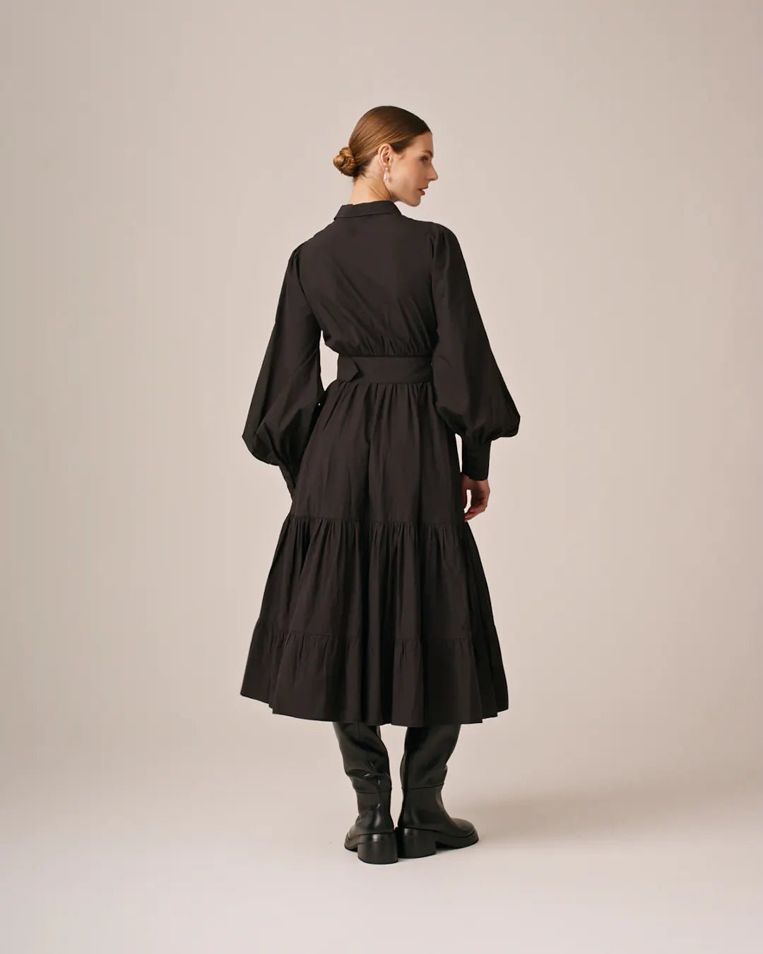 Poplin Midi Shirt Dress Black | Kjoler | Smuk - Dameklær på nett