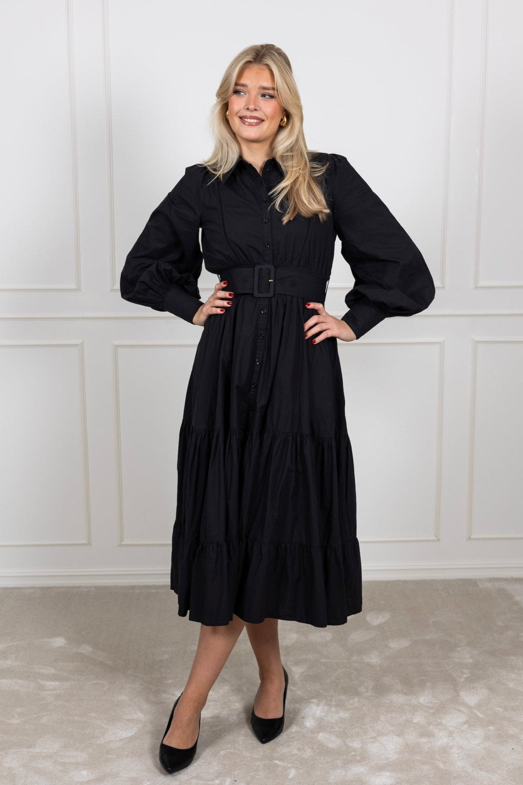 Poplin Midi Shirt Dress Black | Kjoler | Smuk - Dameklær på nett