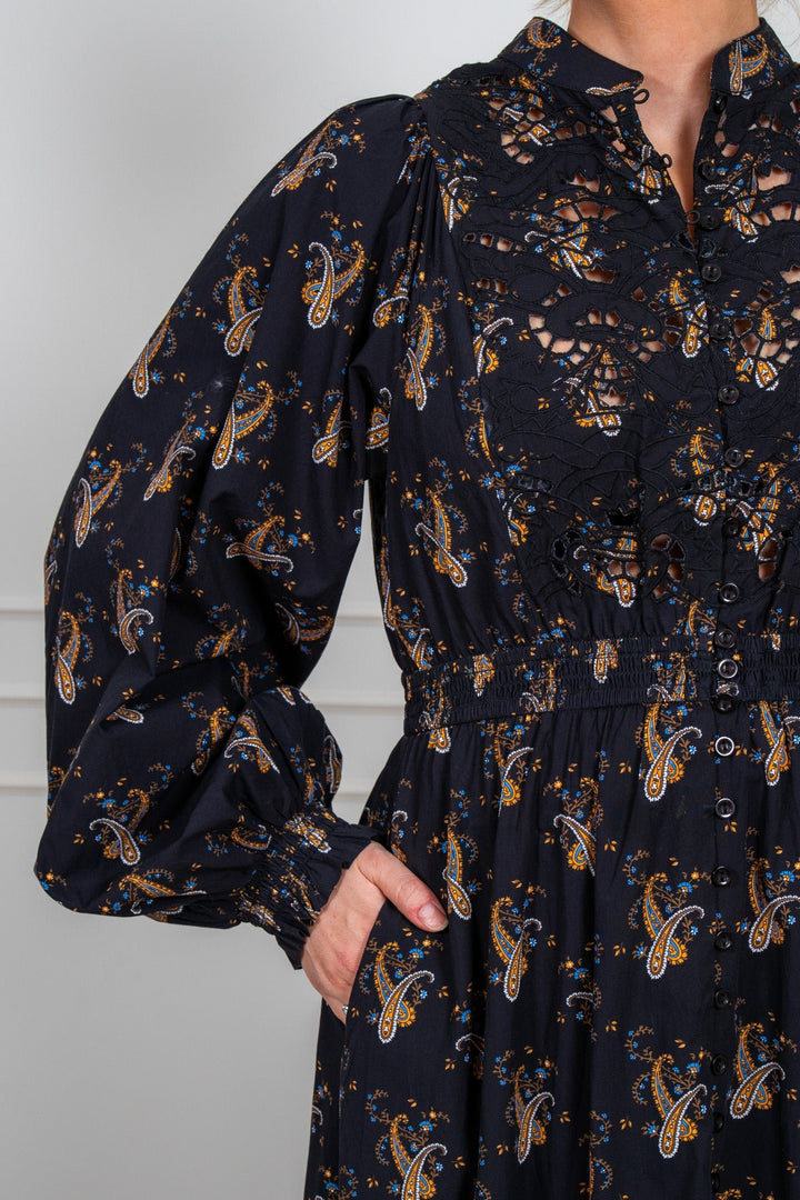 Poplin Smocking Dress Midnight Paisley | Kjoler | Smuk - Dameklær på nett