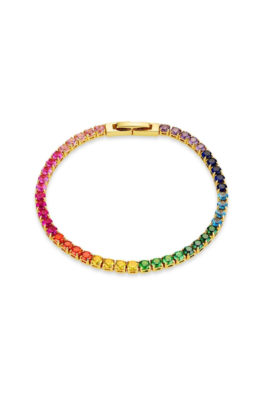 Rainbow Tennis Bracelet Pale Gold | Accessories | Smuk - Dameklær på nett