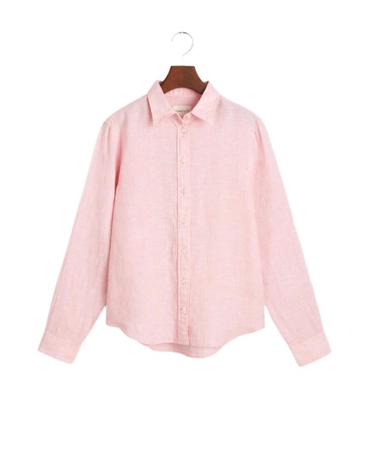 Regular Fit Linen Shirt Geranium Pink | Skjorter og bluser | Smuk - Dameklær på nett