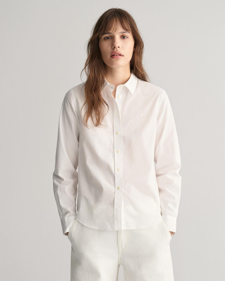 Regular Fit Poplin Shirt White | Skjorter og bluser | Smuk - Dameklær på nett