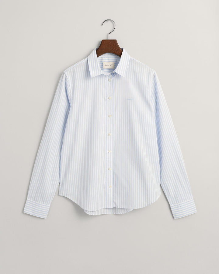 Regular Fit Striped Poplin Shirt Light Blue | Skjorter og bluser | Smuk - Dameklær på nett