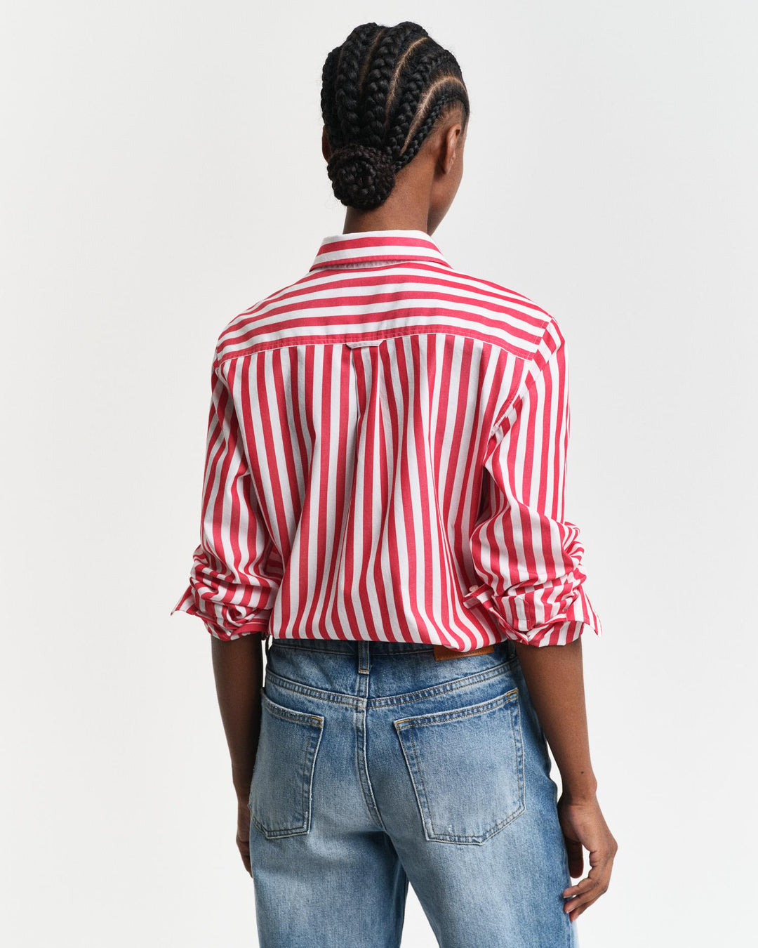 Regular Fit Wide Striped Poplin Shirt Bright Bed | Skjorter og bluser | Smuk - Dameklær på nett