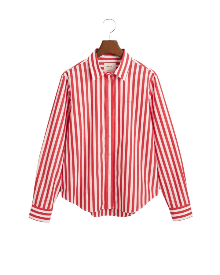 Regular Fit Wide Striped Poplin Shirt Bright Bed | Skjorter og bluser | Smuk - Dameklær på nett