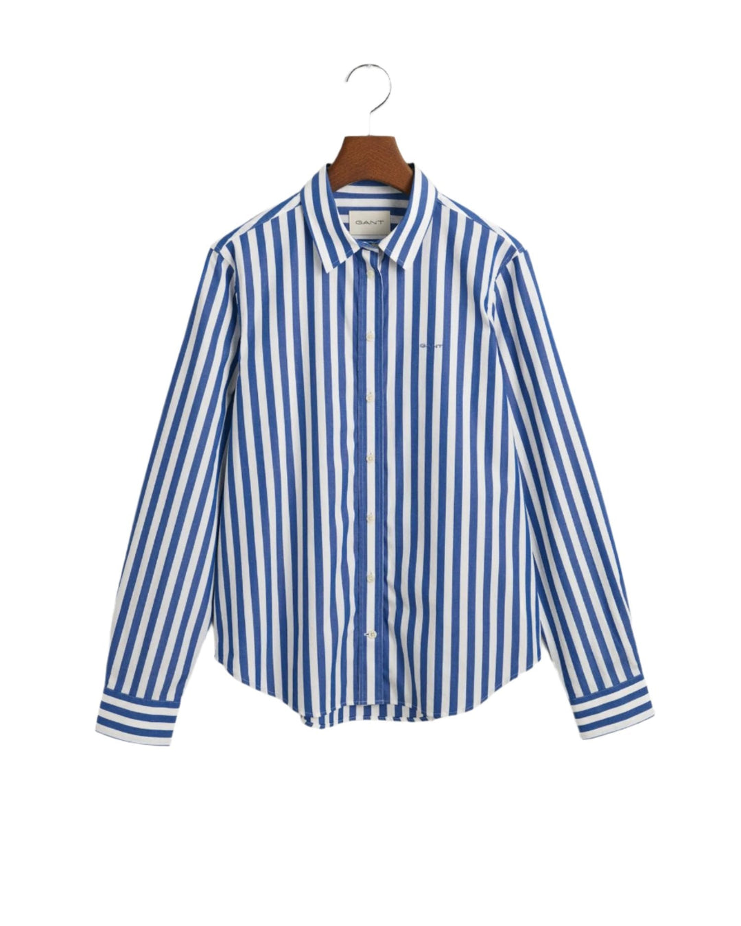 Regular Fit Wide Striped Poplin Shirt Deep Cobalt | Skjorter og bluser | Smuk - Dameklær på nett