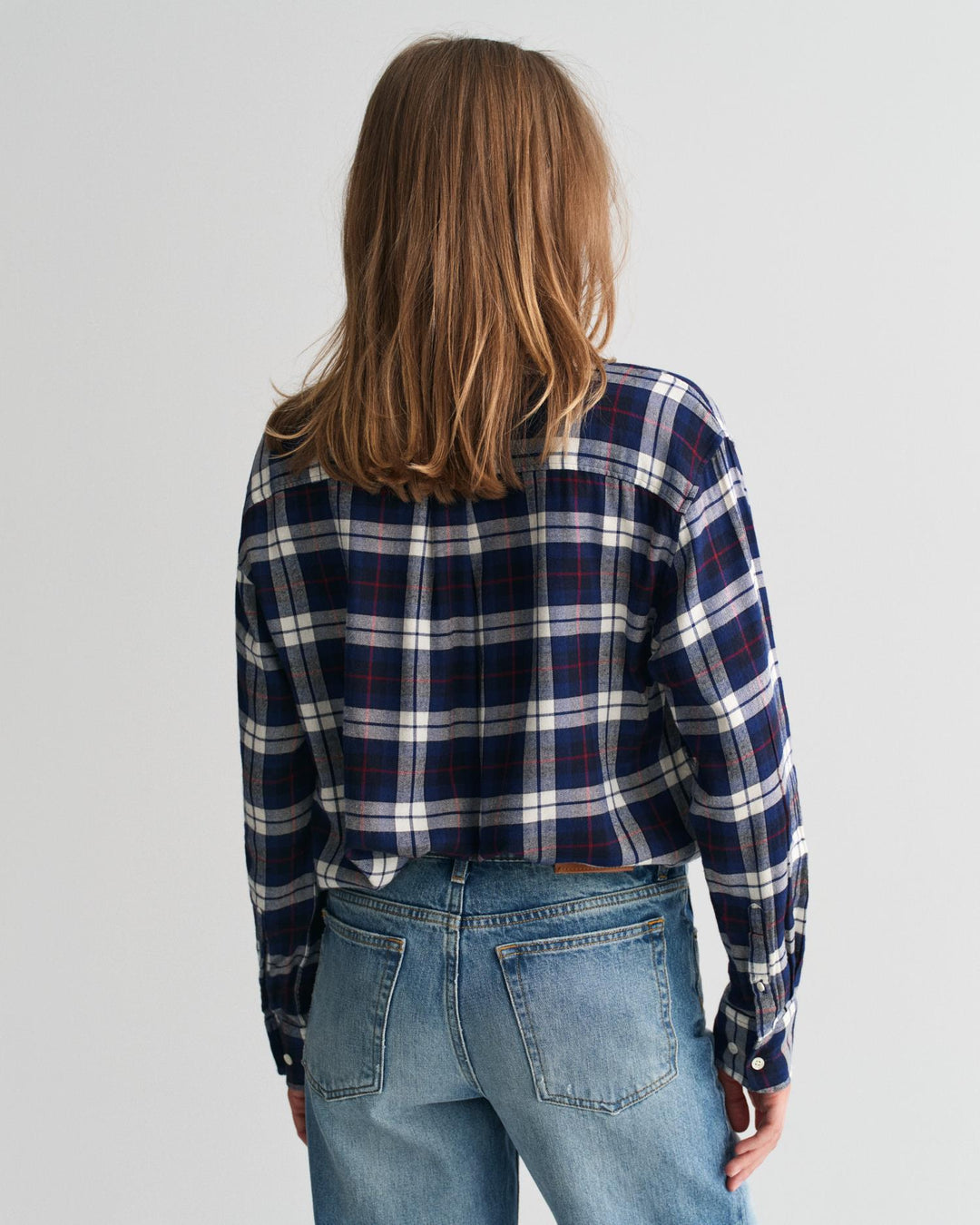 Relaxed Fit Checked Flannel Shirt Classic Blue | Skjorter og bluser | Smuk - Dameklær på nett