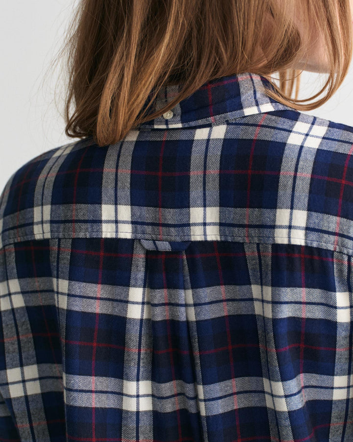 Relaxed Fit Checked Flannel Shirt Classic Blue | Skjorter og bluser | Smuk - Dameklær på nett