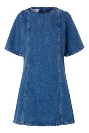 Rie 2/4 Short Dress Medium Blue Denim | Kjoler | Smuk - Dameklær på nett