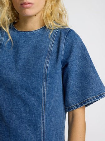 Rie 2/4 Short Dress Medium Blue Denim | Kjoler | Smuk - Dameklær på nett