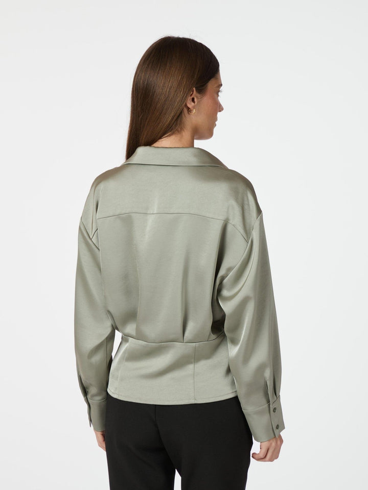 Risisa Heavy Sateen Shirt Smoke Green | Skjorter og bluser | Smuk - Dameklær på nett