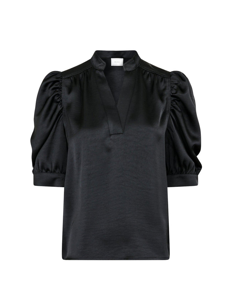 Roella Heavy Sateen Blouse Black | Skjorter og bluser | Smuk - Dameklær på nett