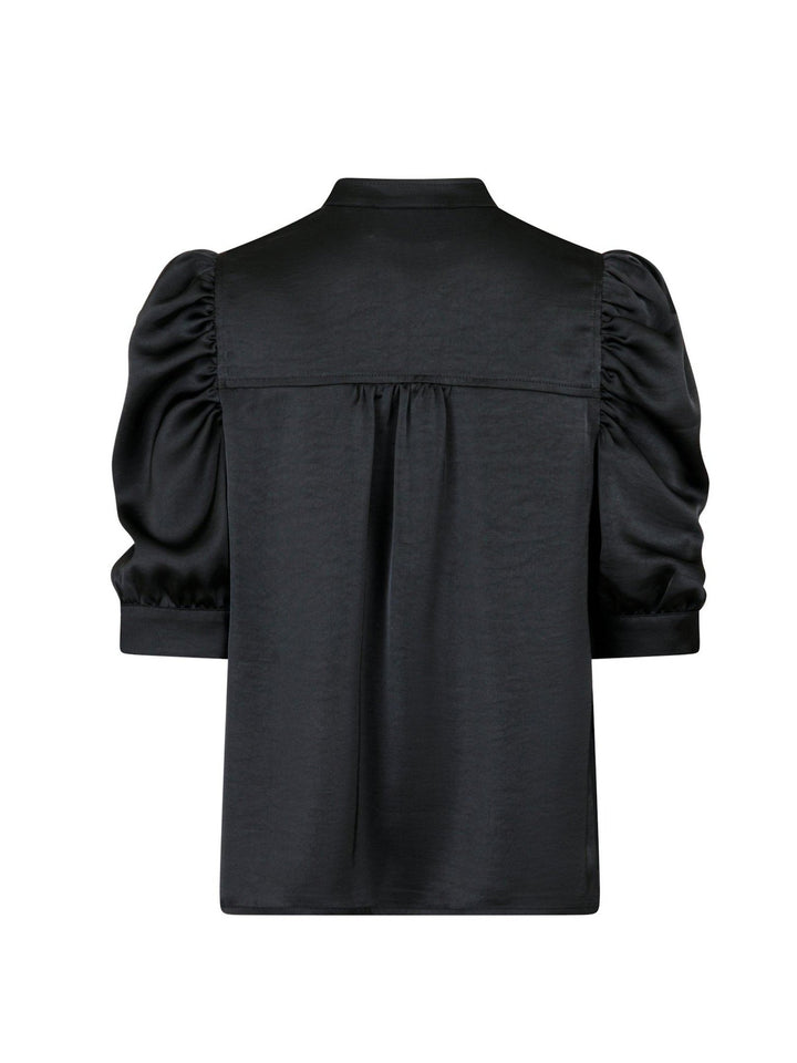 Roella Heavy Sateen Blouse Black | Skjorter og bluser | Smuk - Dameklær på nett