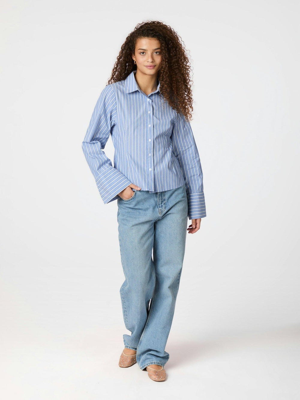 Rosa Stripe Shirt Blue | Skjorter og bluser | Smuk - Dameklær på nett