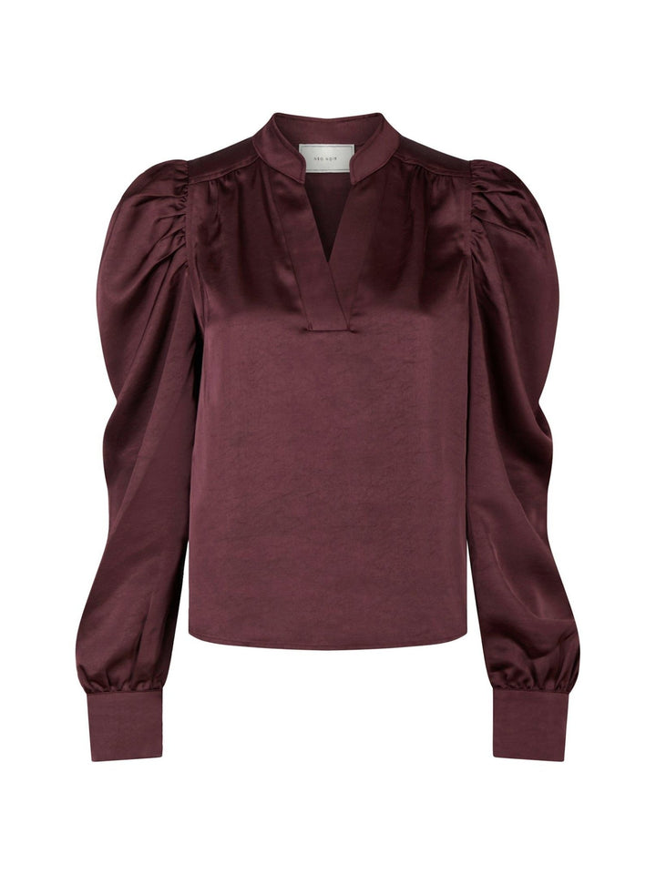 Rosslyn Heavy Sateen Blouse Burgundy | Skjorter og bluser | Smuk - Dameklær på nett