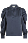 Rosslyn Heavy Sateen Blouse Midnight Blue