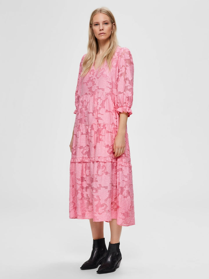 Sadie 3/4 Midi Dress B Rosebloom | Kjoler | Smuk - Dameklær på nett