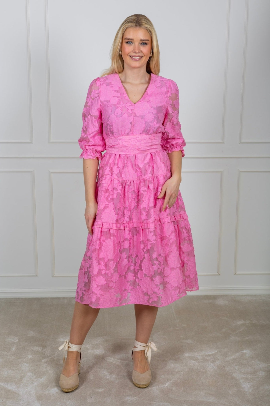 Sadie 3/4 Midi Dress B Rosebloom | Kjoler | Smuk - Dameklær på nett