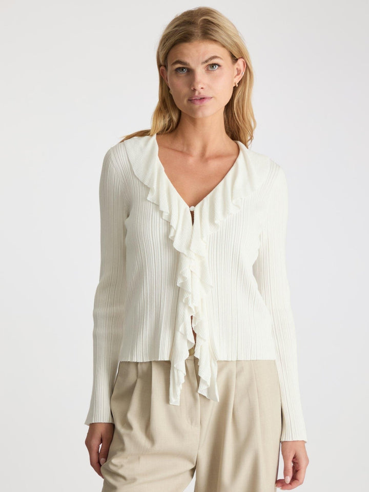 Sahni Knit Blouse Off White | Skjorter og bluser | Smuk - Dameklær på nett