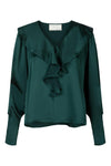 Sandie Sateen Blouse Dark Green