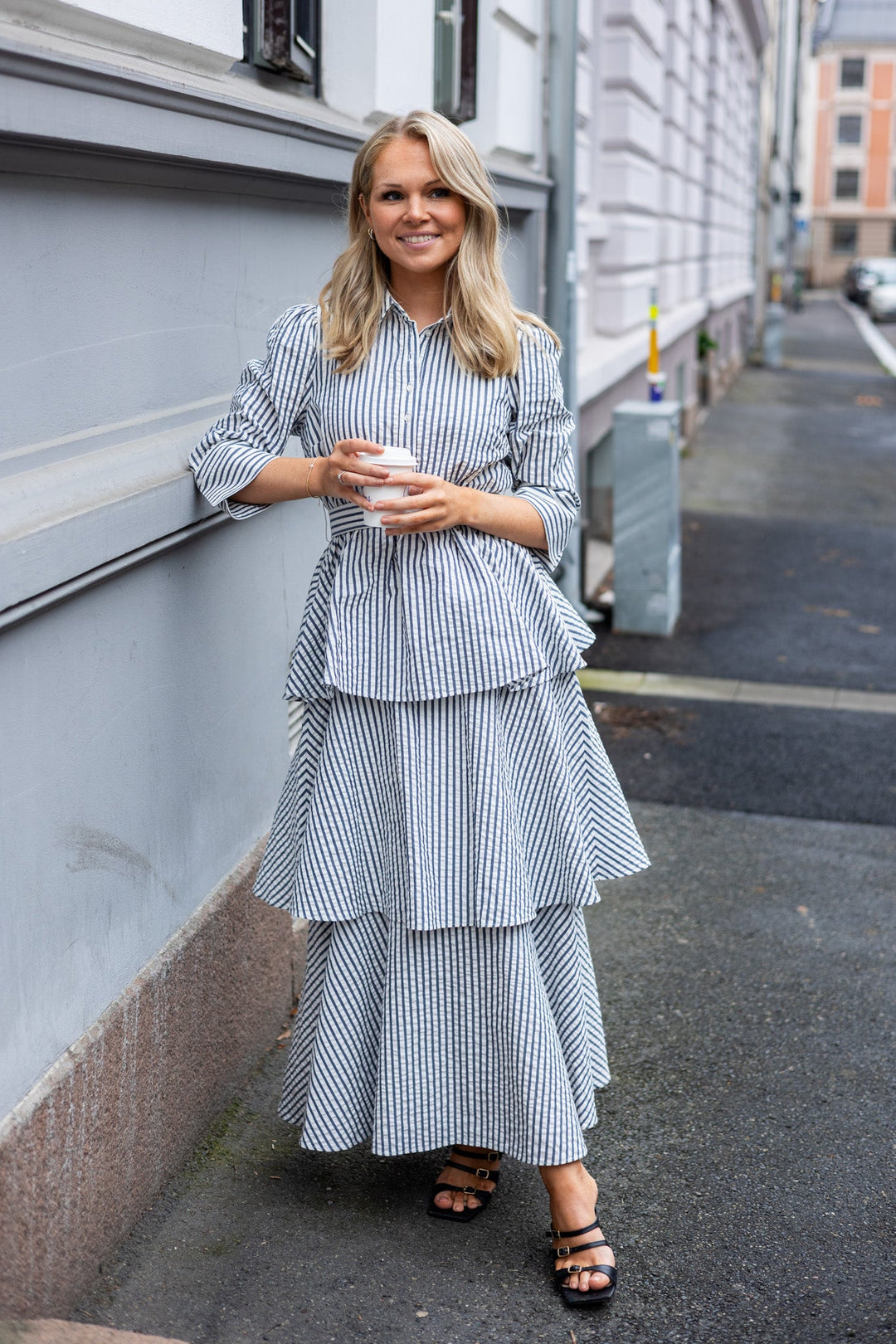 Seersucker Shirt Dress Blue Stripe | Kjoler | Smuk - Dameklær på nett