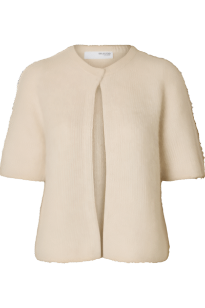 Sia Ras 2/4 Rib Knit Cardigan Birch Melange | Genser | Smuk - Dameklær på nett