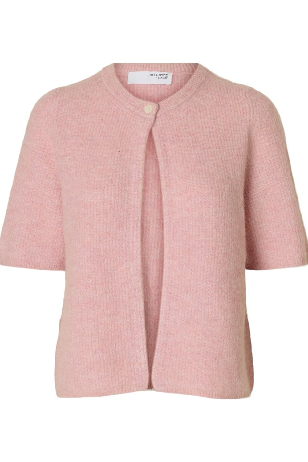 Sia Ras 2/4 Rib Knit Cardigan Bleached Mauve Melange | Genser | Smuk - Dameklær på nett