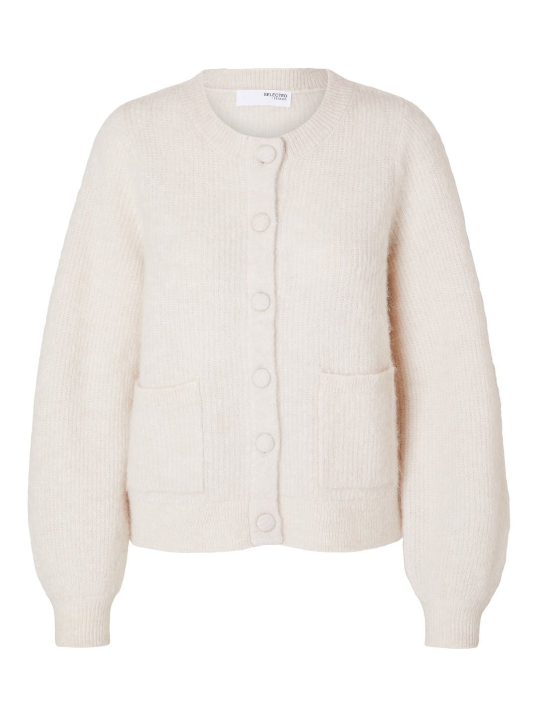 Sia Ras Ls Knit Pocket Cardigan Birch Melange | Genser | Smuk - Dameklær på nett