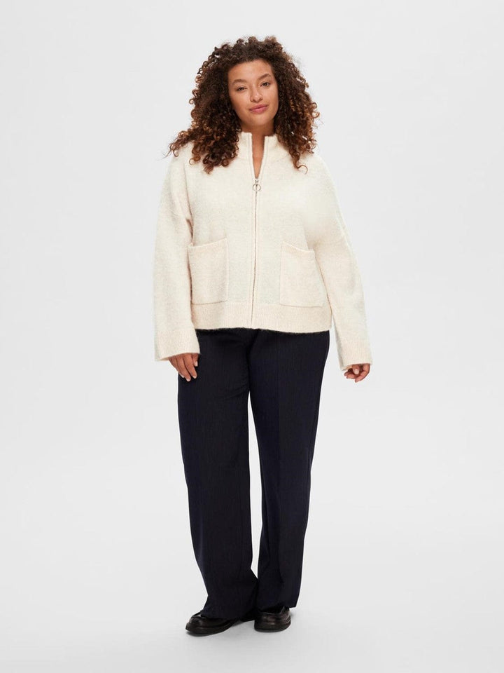 Sia Ras Ls Knit Zipper Cardigan Birch | Genser | Smuk - Dameklær på nett