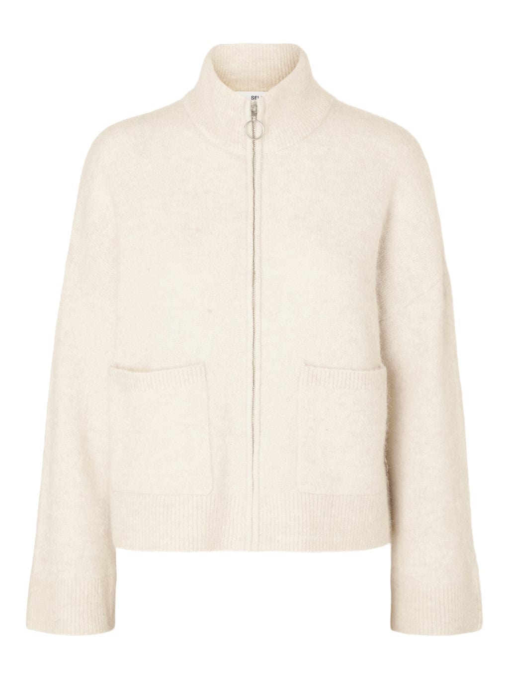 Sia Ras Ls Knit Zipper Cardigan Birch | Genser | Smuk - Dameklær på nett