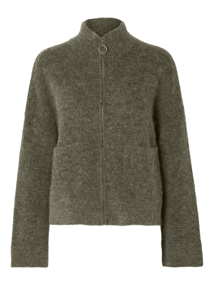 Sia Ras Ls Knit Zipper Cardigan Kalamata Melange | Genser | Smuk - Dameklær på nett