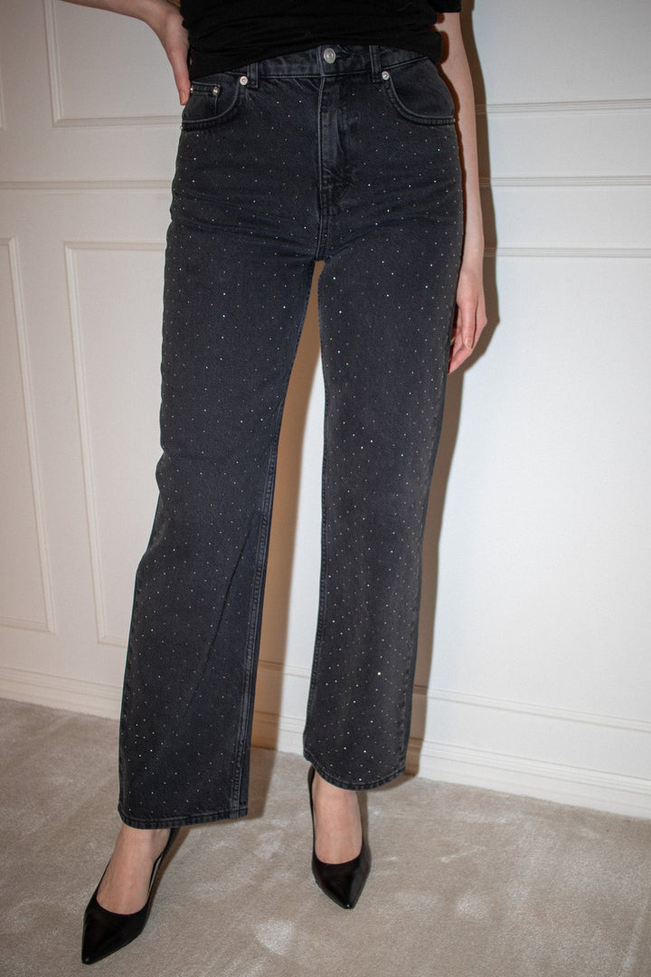 Simona Bedazzled Pants Black | Bukser | Smuk - Dameklær på nett