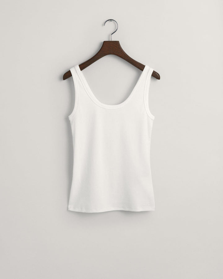 Slim Fit Ribbed Tank Top White | Topper | Smuk - Dameklær på nett