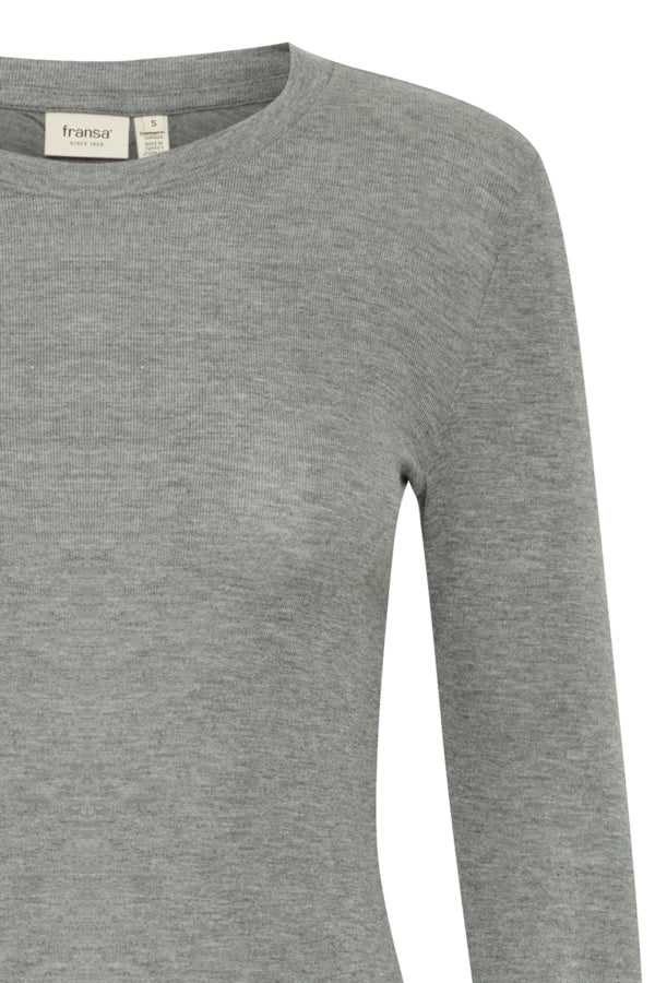 Soffi Tee 1 Light Grey Melange | Topper | Smuk - Dameklær på nett