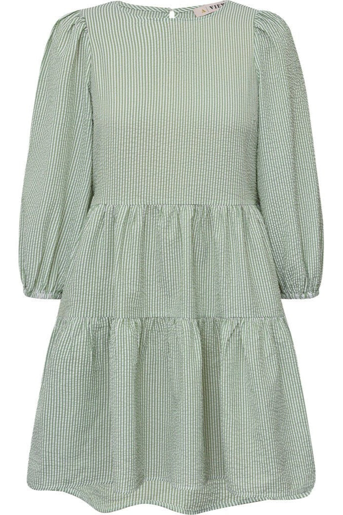 Sonja Dress White/Green | Skjorter og bluser | Smuk - Dameklær på nett