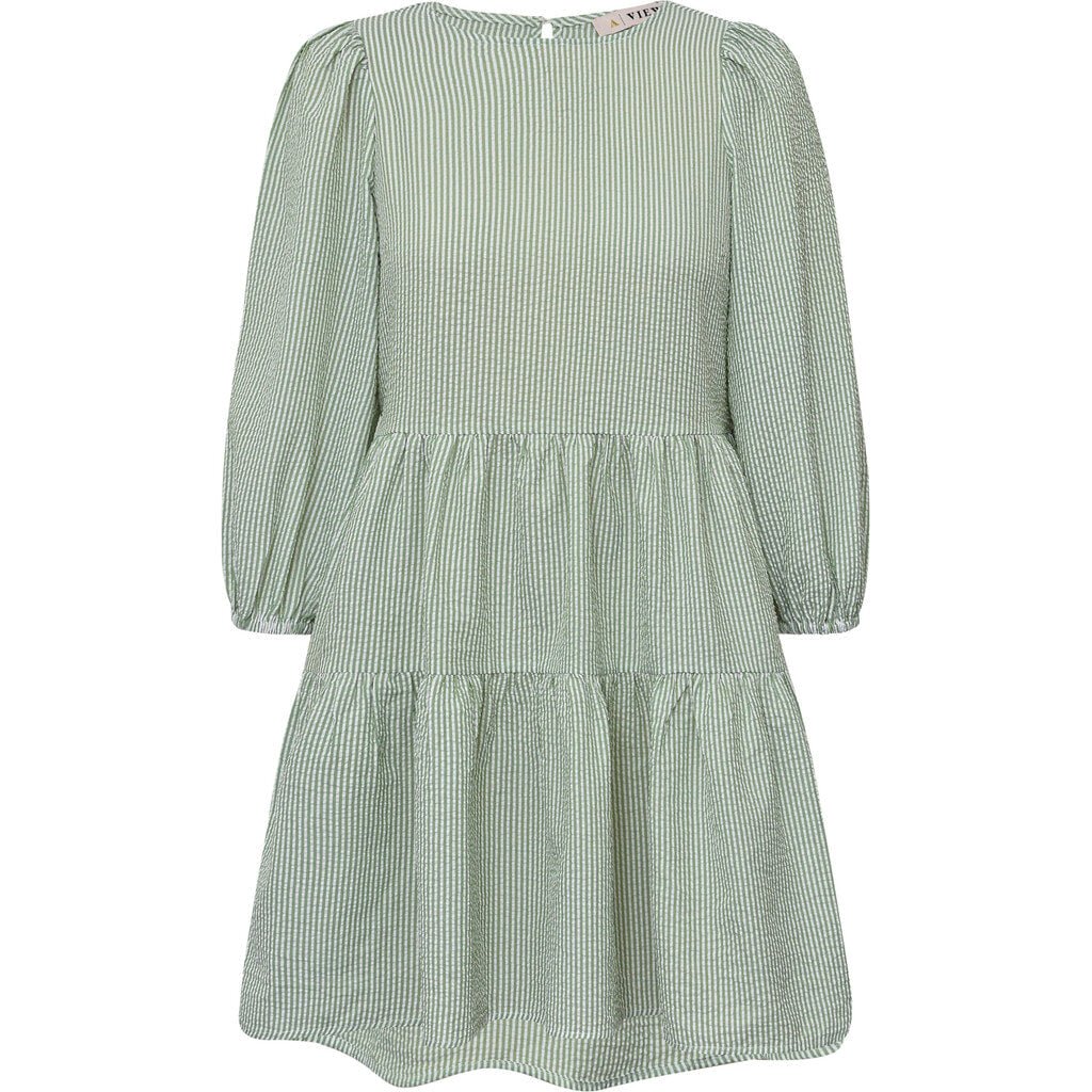 Sonja Dress White/Green | Skjorter og bluser | Smuk - Dameklær på nett