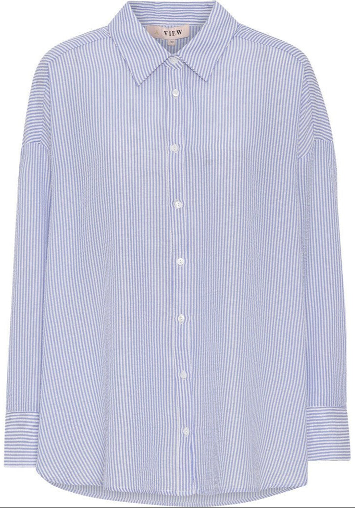 Sonja Shirt Blue/White Stripe | Skjorter og bluser | Smuk - Dameklær på nett