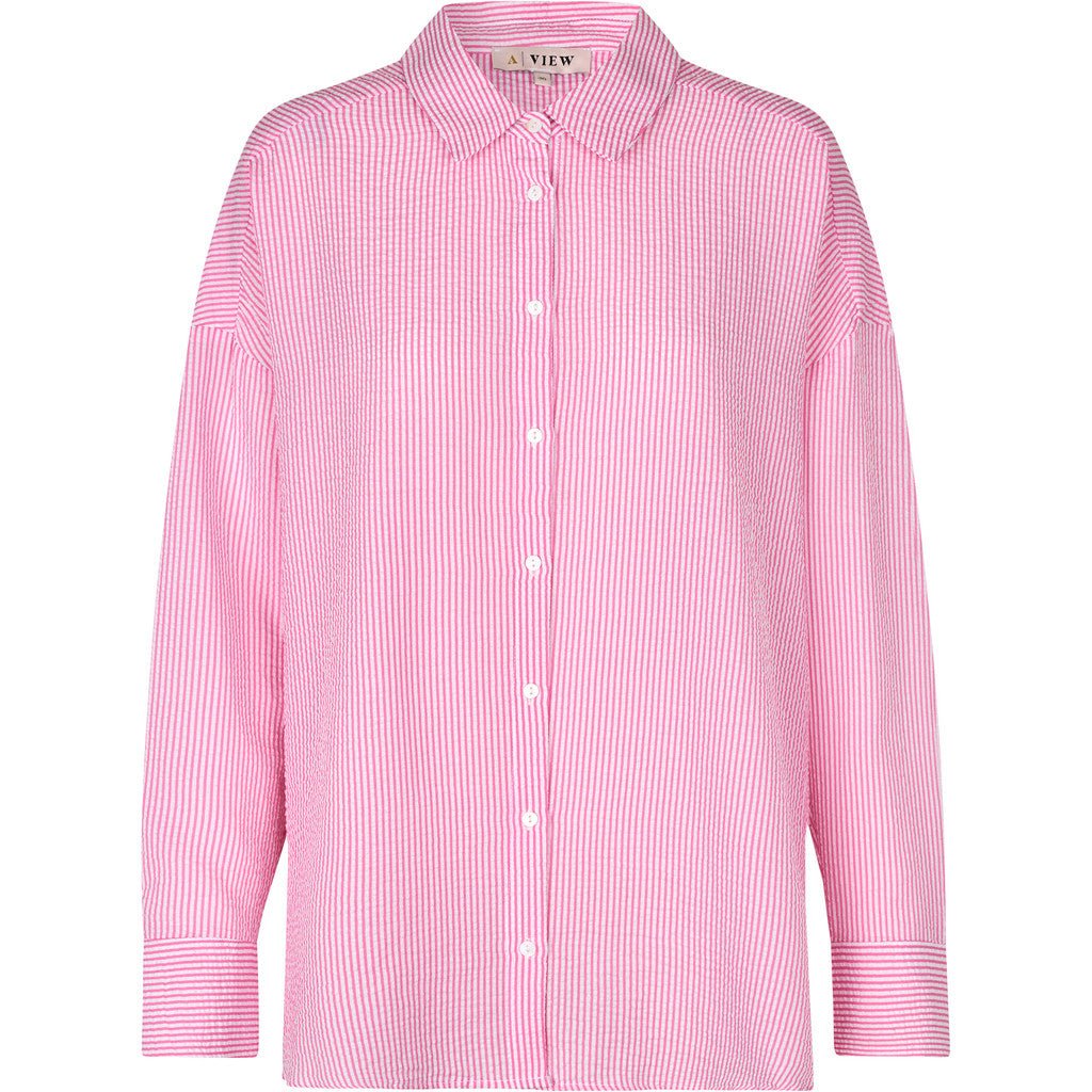 Sonja Shirt Hot Pink/White | Skjorter og bluser | Smuk - Dameklær på nett