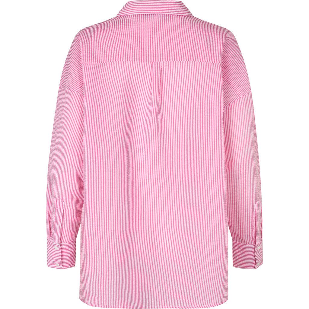 Sonja Shirt Hot Pink/White | Skjorter og bluser | Smuk - Dameklær på nett