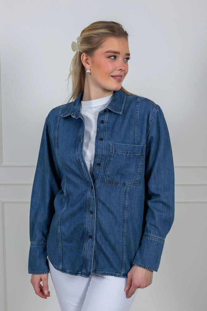 Sophinaiw Classic Shirt Washed Denim | Skjorter og bluser | Smuk - Dameklær på nett