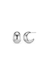 Statement Domed Tapered Earring Silver