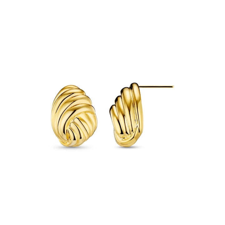 Statement Oval Woven Stud Earring Pale Gold | Accessories | Smuk - Dameklær på nett